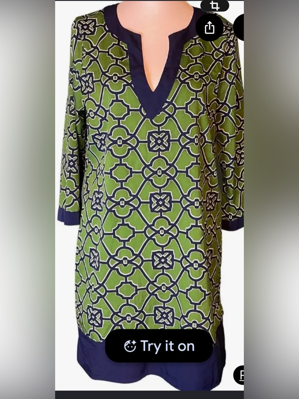 Buckhead Betties Sheat dress, Size XL Green and Navy